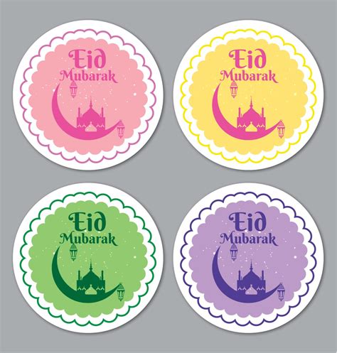 Eid Mubarak Stickers Labels Matt And Glossy Goldstar Stickers