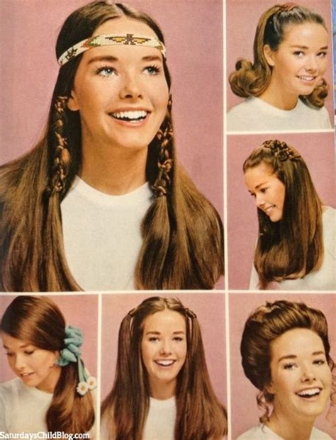 1970s Hair Fashions Long Straight And Parted In The Middle 70s