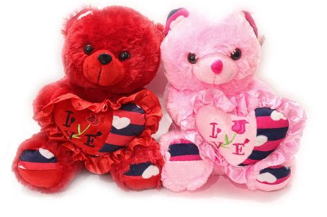Mini Teddy Bear Couple Red And Pink Stuff Toys