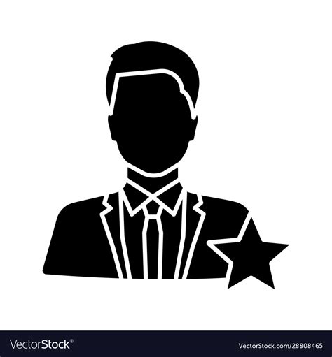 Actor Or Tv Presenter Glyph Icon Royalty Free Vector Image