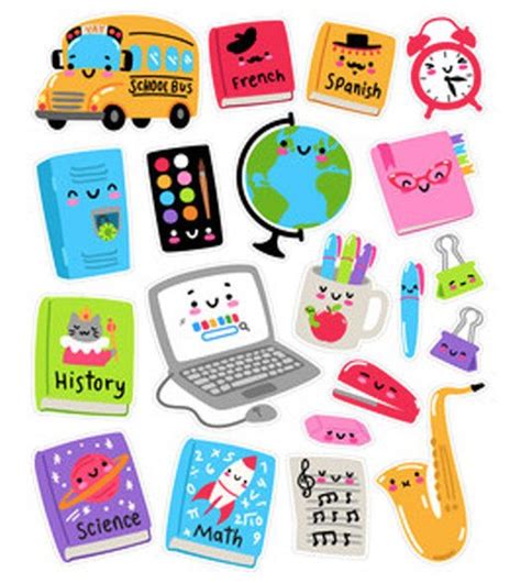 Kawaii School Stickers Kids Reminders Students Teachers
