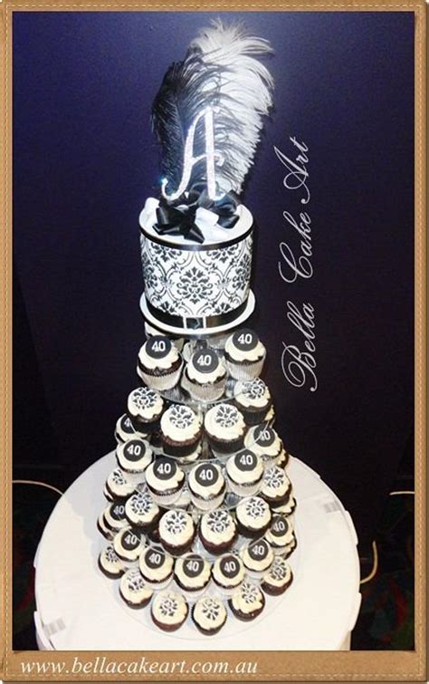 40th Birthday Cupcake Tower Decorated Cake By Bella Cakesdecor