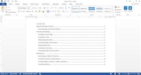 How To Add Table Of Contents In Word