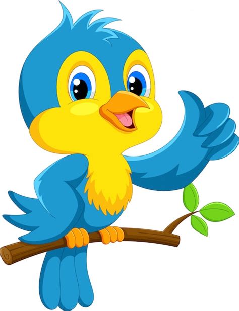 Premium Vector Cute Blue Bird Cartoon 8288 The Best Porn Website