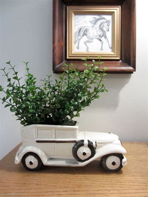 Cool Vintage Ceramic Car Planter Great For The Gentlemans Office