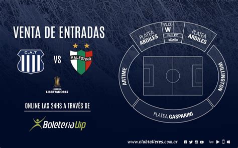 The match will kick off 18:45 utc. Talleres vs Palestino | Boleteria Vip
