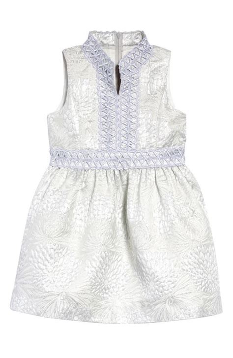 Lilly Pulitzer® Kids Mini Franci Metallic Jacquard Dress Seaside