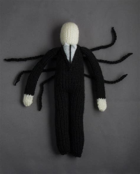 Slender Man Hand Knitted Toy Plush Monster Etsy
