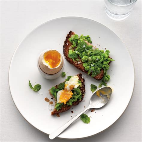 There is nothing more satisfying for breakfast than some eggs. Soft-Boiled Egg with Mashed Peas on Toast