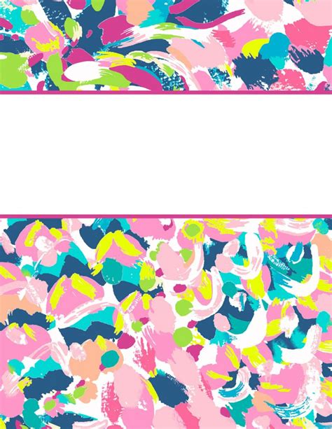 Lilly Pulitzer Binder Covers 2017 Free Cute Printable Binder Covers