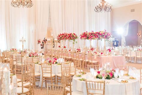 Reception Décor Photos Gold Pink And White Reception