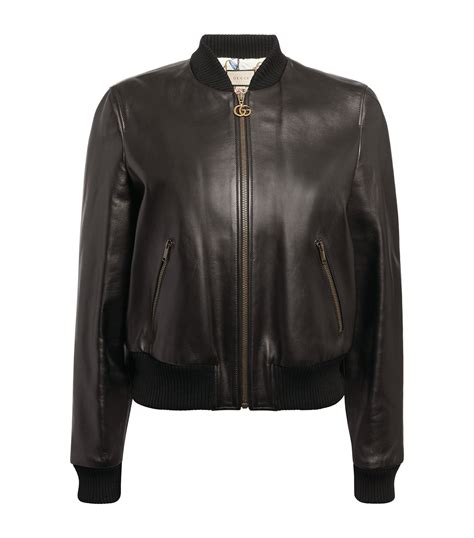 Gucci Black Leather Bomber Jacket Harrods Uk