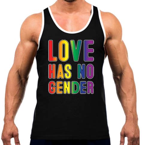 New Mens Love Has No Gender Black Tank Top Wt Gay Lesbian Lgbt