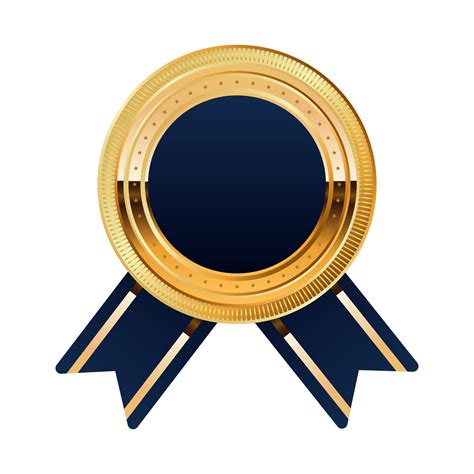 Premium Quality Badge With Blue And Gold Color 13195634 Png