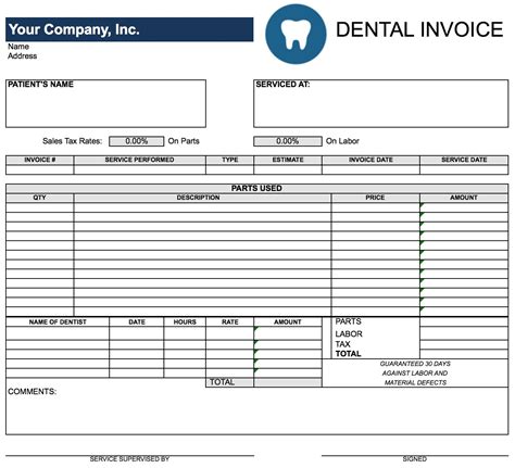 Dental Invoice Sample Invoice Template Ideas