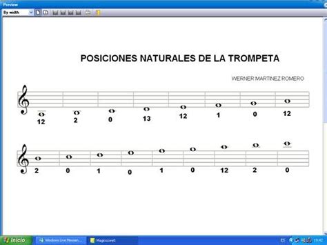 Musica Para Trompetistas Posiciones De La Trompeta Notas Naturales Y