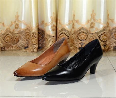 Womens Shoes Genuine Leather Pointed Toe High Heels Pumps New Design Itc385 Heels