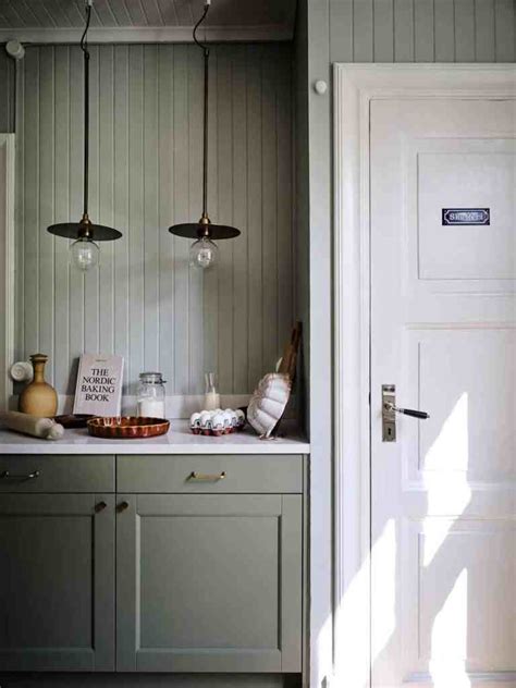 Sage Green Kitchen With Shiplap Walls And Limewash Paint Obsigen