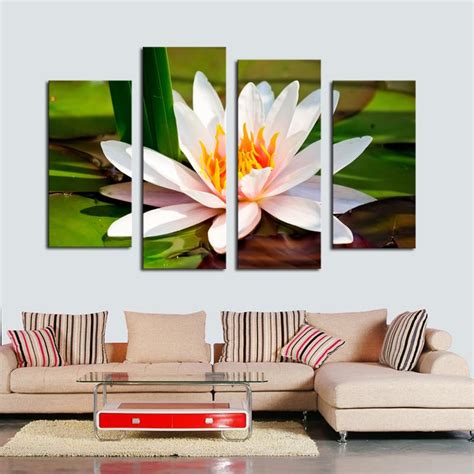 2015 Hot Sell 4 Panel Beautiful White Flower Large Hd