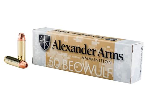 Alexander Arms Ammo 50 Beowulf 335 Grain Rainier Plated Hollow Point
