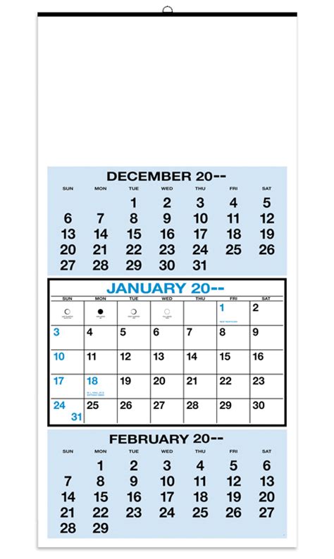 2018 3 Months At A Glance Calendar 12 14 X 25 14 Commercial 3