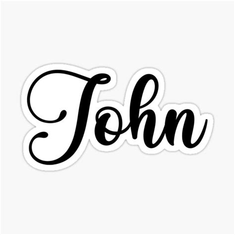 John Name Handwritten Calligraphy Sticker For Sale By Yelenastore