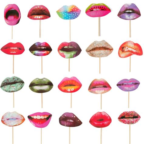 Cevent 20pcsset Sex Lips Photo Booth Props For Bachelorette Happy Birthday Party Decorations