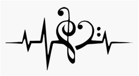 Heartbeat With Music Notes Clipart Png Download Heart Pulse With