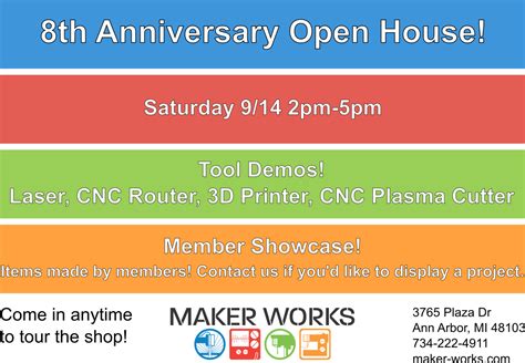 8th Anniversary Open House — Maker Works
