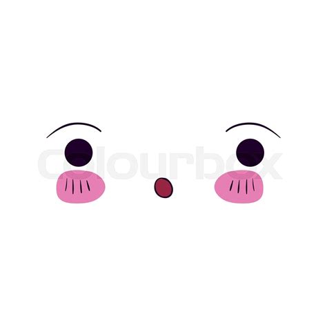 Colorful Facial Expression Kawaii Surprised Stock Vector Colourbox