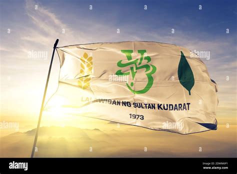 Sultan Kudarat Province Of Philippines Flag Waving On The Top Sunrise
