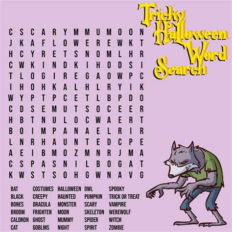 5 Best Images Of Free Printable Halloween Word Search For