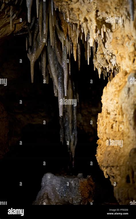Stalactites Inside Cave Of The Mounds A Natural Limestone Cave Located
