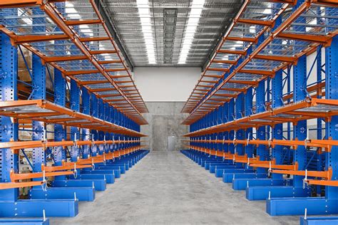 5 10 Feet Orange And Blue Industrial Storage Racks Material Grade Ss