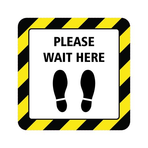 Please Wait Here Covid 19 Social Distancing Sticker Store Covid