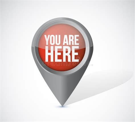You Are Here Map Pointer Icon Gps Location Symbol Red Flat Design