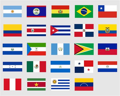 Printable Latin American Flags