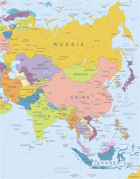 Map Of Asia Guide Of The World