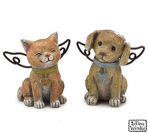 Dogcat Resin Angel Figurine Set