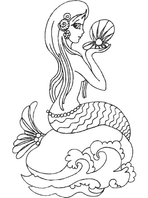 Mermaid To Color And Print Coloring Pages