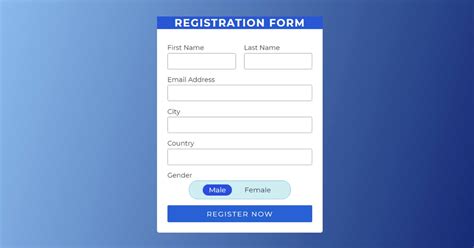 Simple Registration Form Source Code Html Css