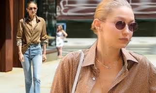 Gigi Hadid Shows A Glimpse Of Cleavage In New York