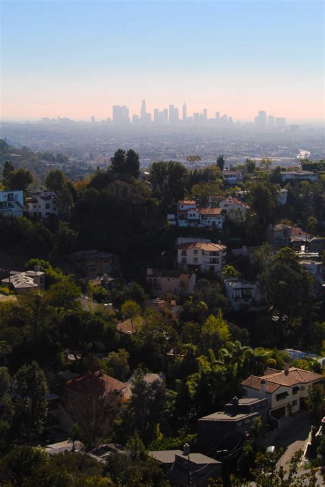 View Of Los Angeles From The Hollywood Hills Los Angeles California