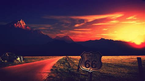 Road Route 66 Usa California Desert Sand Hd Wallpapers Desktop And Mobile Images And Photos