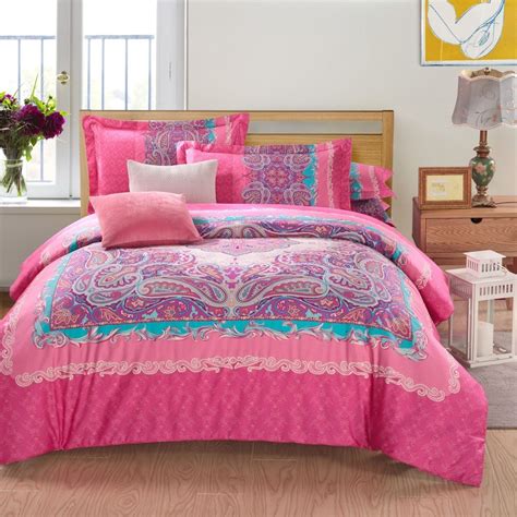 Wholesale Modern Paisley Pink Queen King Size Bedding Sets Duvet Cover