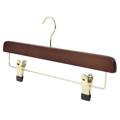 Walnut Wooden Clip Hanger For Trousers And Skirts 35cm
