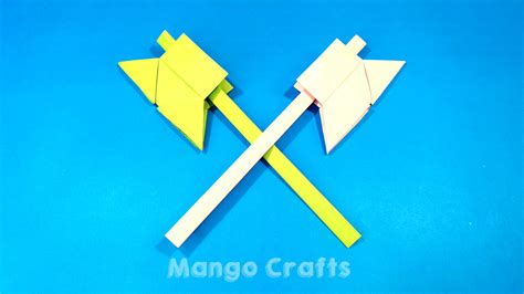 Origami Axe How To Make Paper Axe Art Youtube Origami Craft