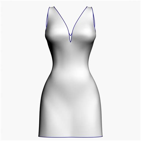 Simple Cleavage Dress 3d Model 5 Max Fbx 3ds Obj Unknown Free3d