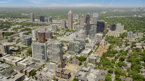 Midtown Buildings And Skyscrapers Atlanta Georgia Aerial Stock Photo