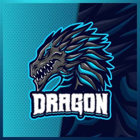 Chinese Dragon Mascot Esport Logo Design Illustrations Vector Template